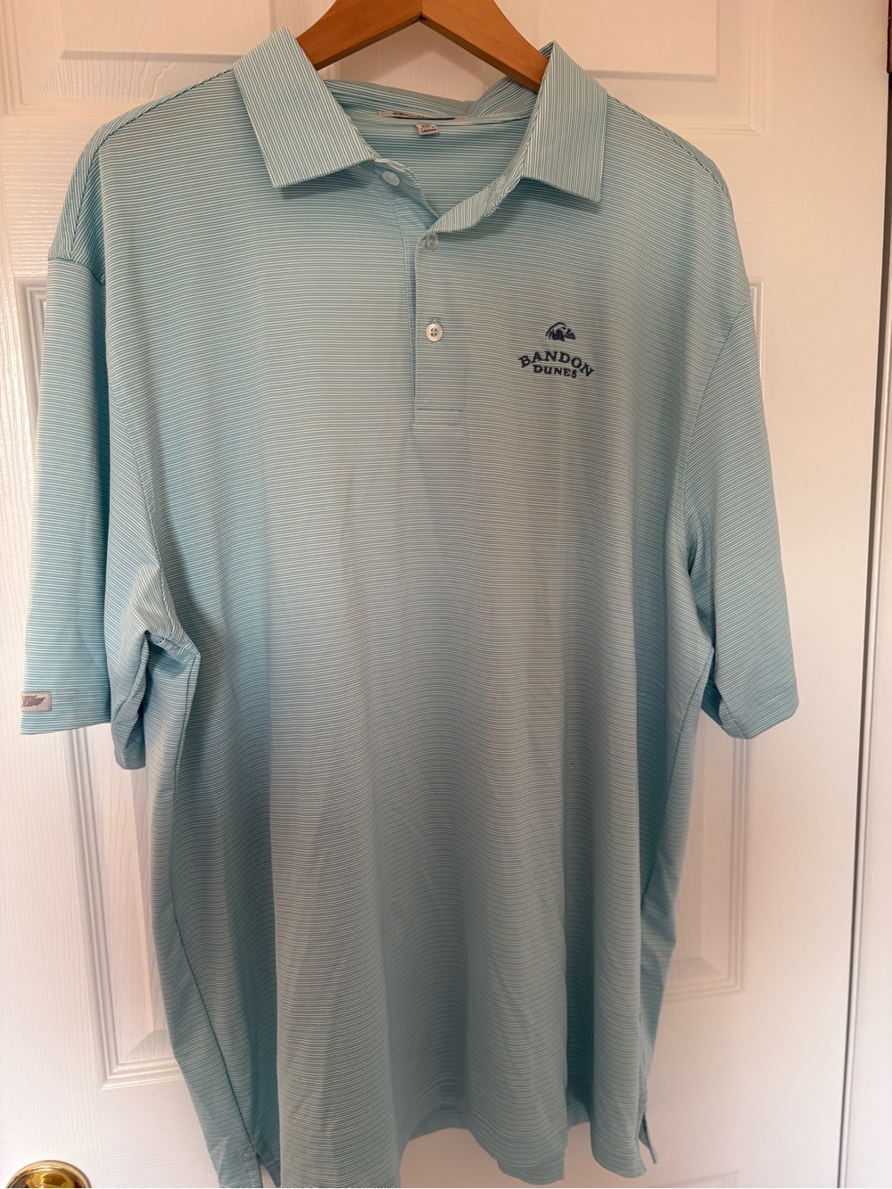 Straight Down Bandon Dunes Men's Aqua Polo Shirt
